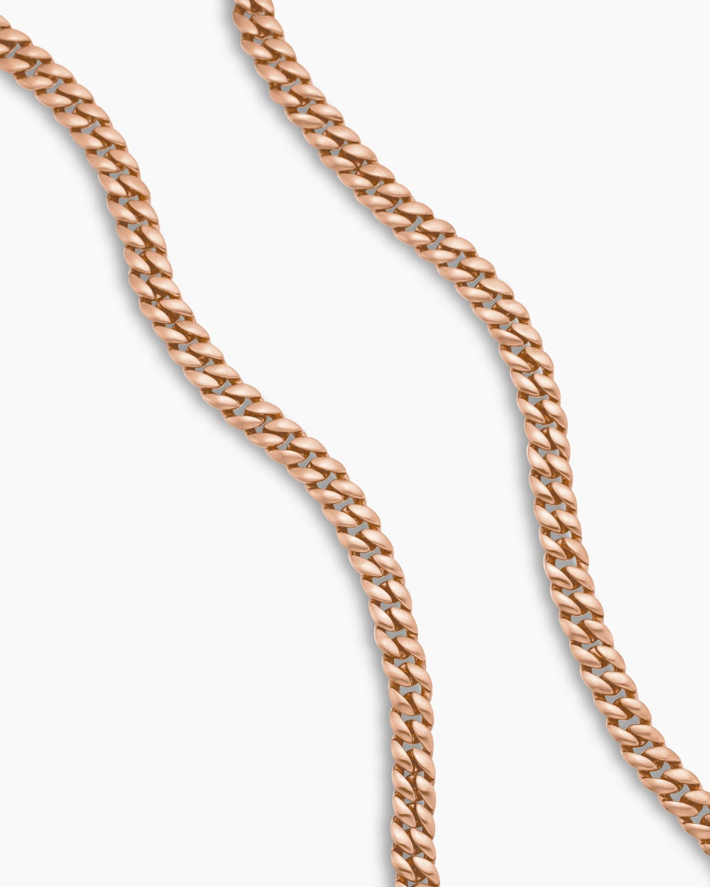Mens Curb Chain Necklace in 18ct Rose Gold, 6mm