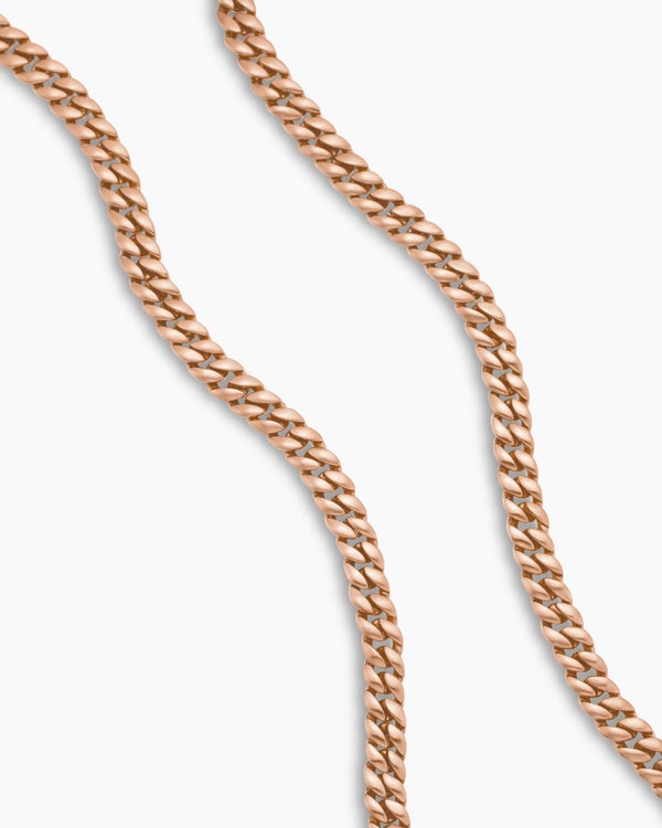 Curb Chain Necklace in 18K Rose Gold, 6mm