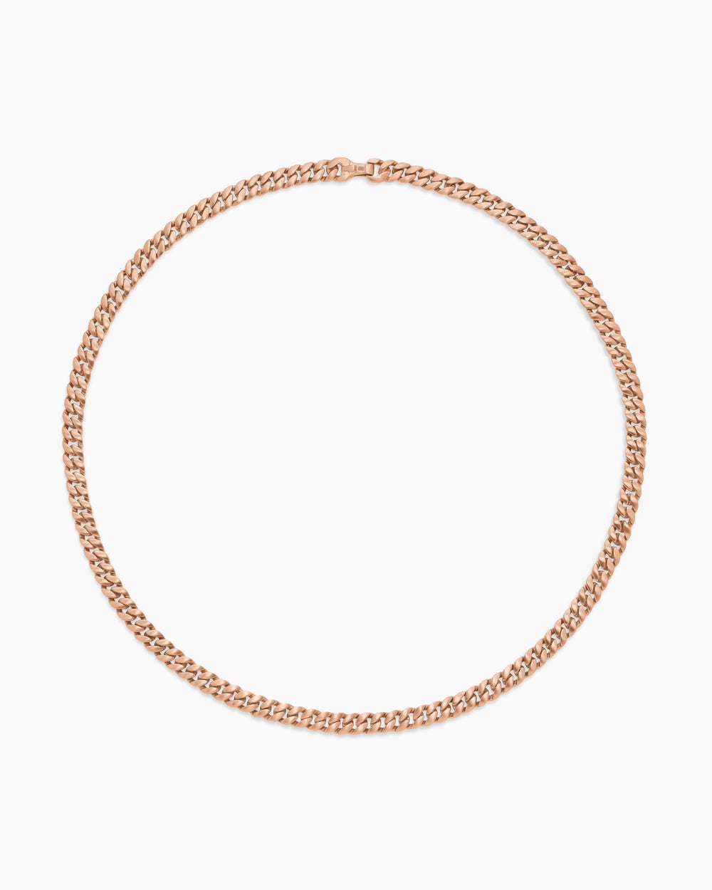 Mens Curb Chain Necklace in 18ct Rose Gold, 6mm