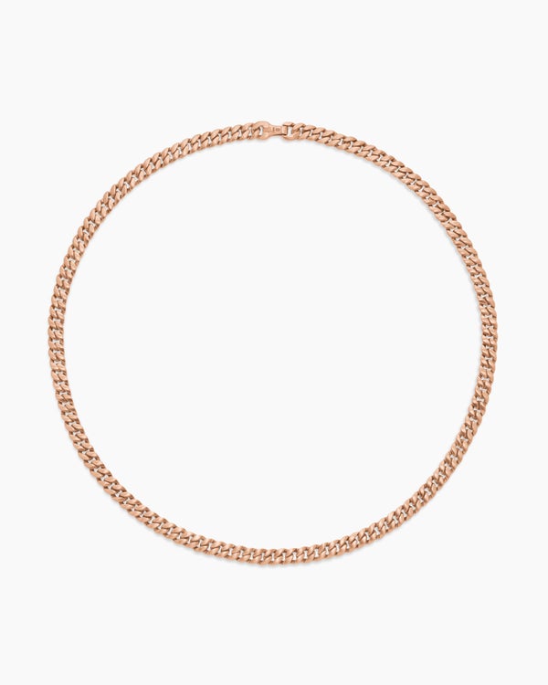Curb Chain Necklace in 18K Rose Gold, 6mm