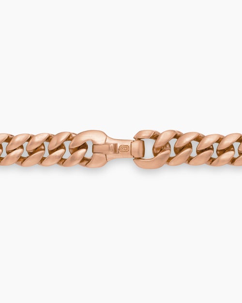 Mens Curb Chain Necklace in 18ct Rose Gold, 6mm