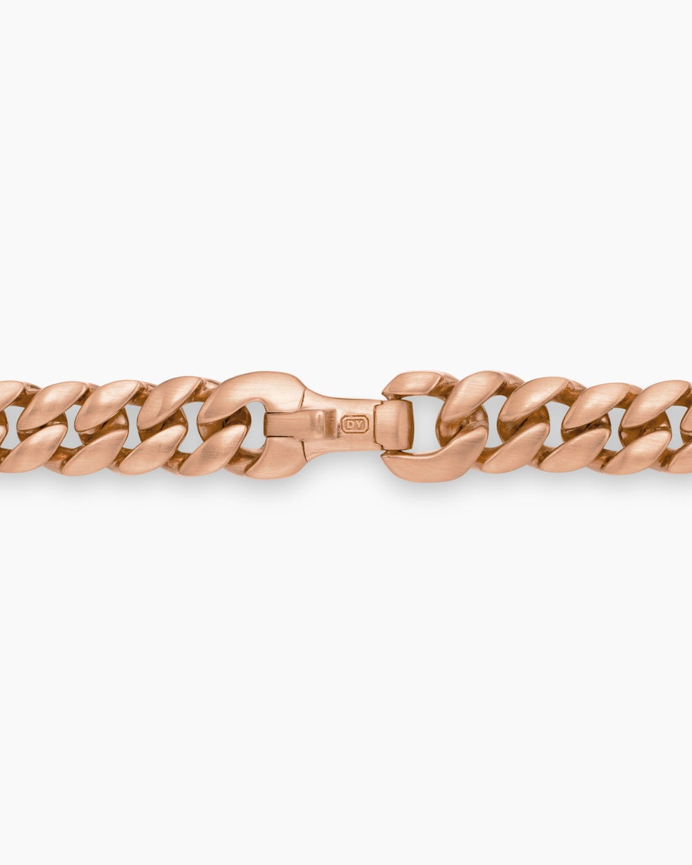 Mens Curb Chain Necklace in 18ct Rose Gold, 6mm