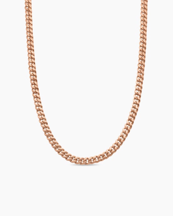 Curb Chain Necklace in 18K Rose Gold