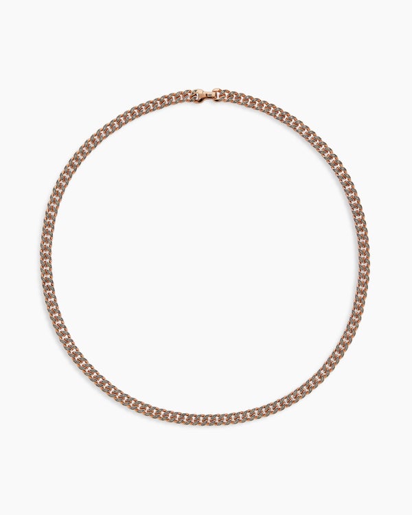 Curb Chain Necklace in 18K Rose Gold, 6mm