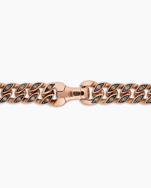 Mens Curb Chain Necklace in 18K Rose Gold, 6mm