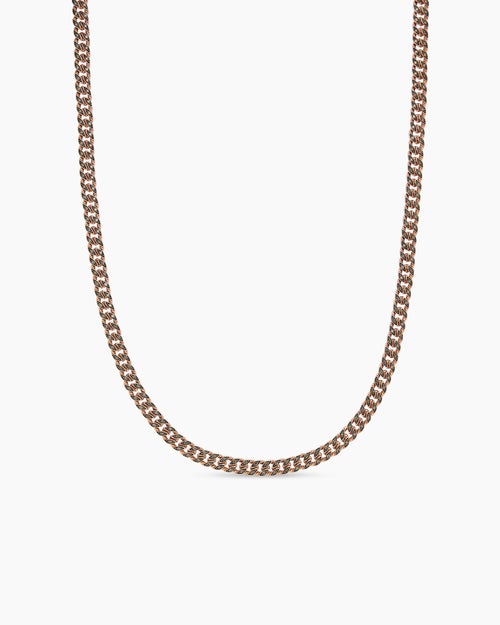Mens Curb Chain Necklace in 18K Rose Gold, 6mm