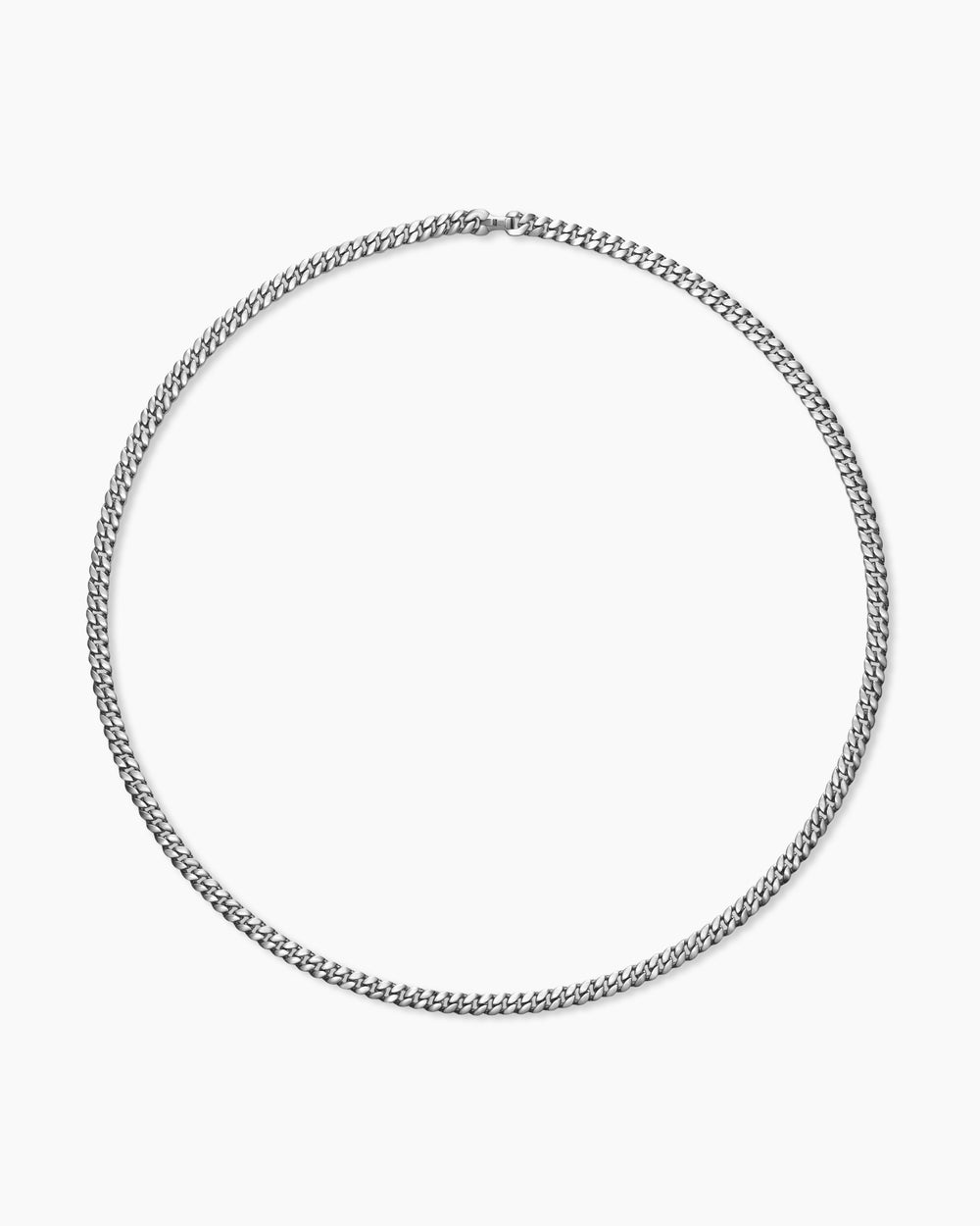 Mens Curb Chain Necklace in Platinum, 6mm