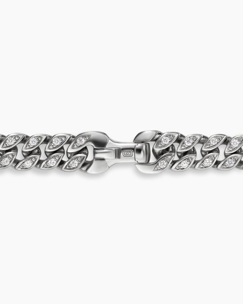 Mens Curb Chain Necklace in Platinum, 6mm