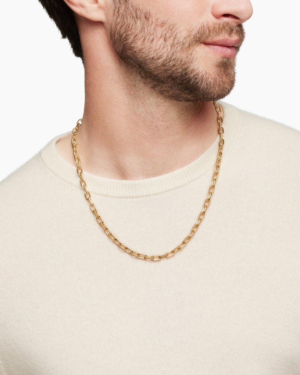 Collier chaîne DY Madison en or jaune 18 carats, 6 mm hommes