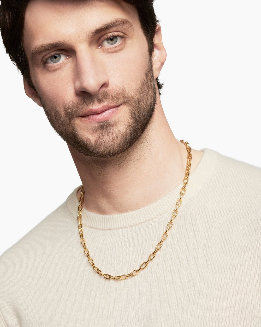 Collier chaîne DY Madison en or jaune 18 carats, 6 mm hommes