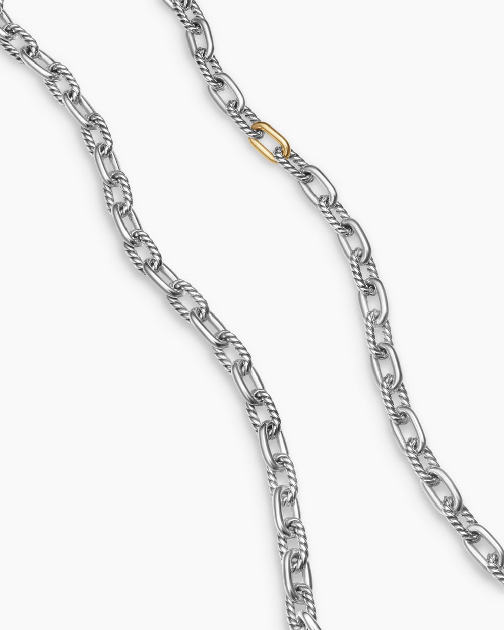 Collier chaîne DY Madison en argent sterling avec or jaune 18 carats, 6 mm pour hommes