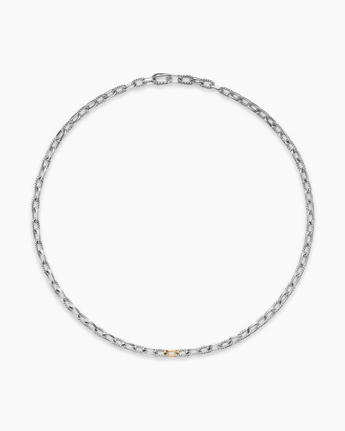Mens DY Madison® Chain Necklace in Sterling Silver with 18K Yellow Gold, 6mm