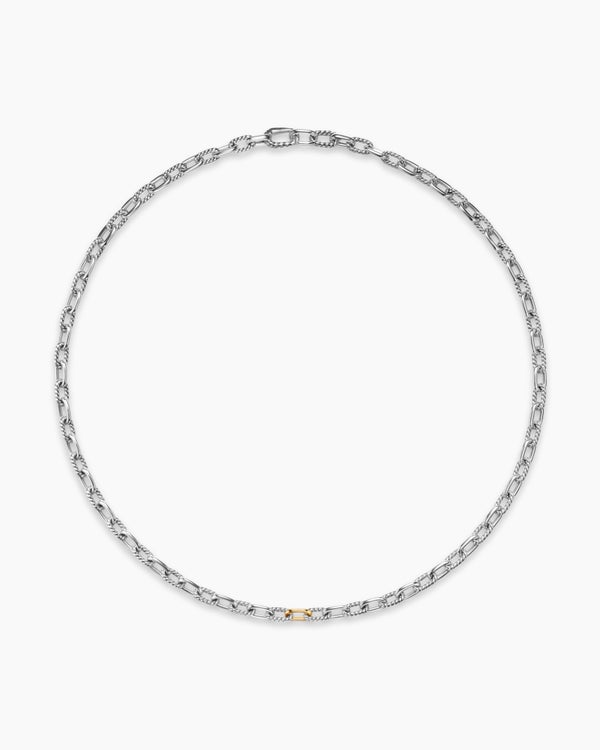 Collier chaîne DY Madison® en argent sterling avec or jaune 18 carats, 6 mm
