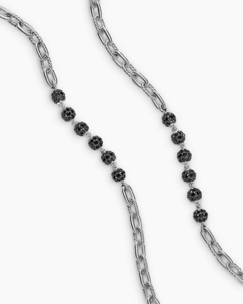 Mens DY Madison® Chain Necklace in Sterling Silver with Black Diamonds, 6mm