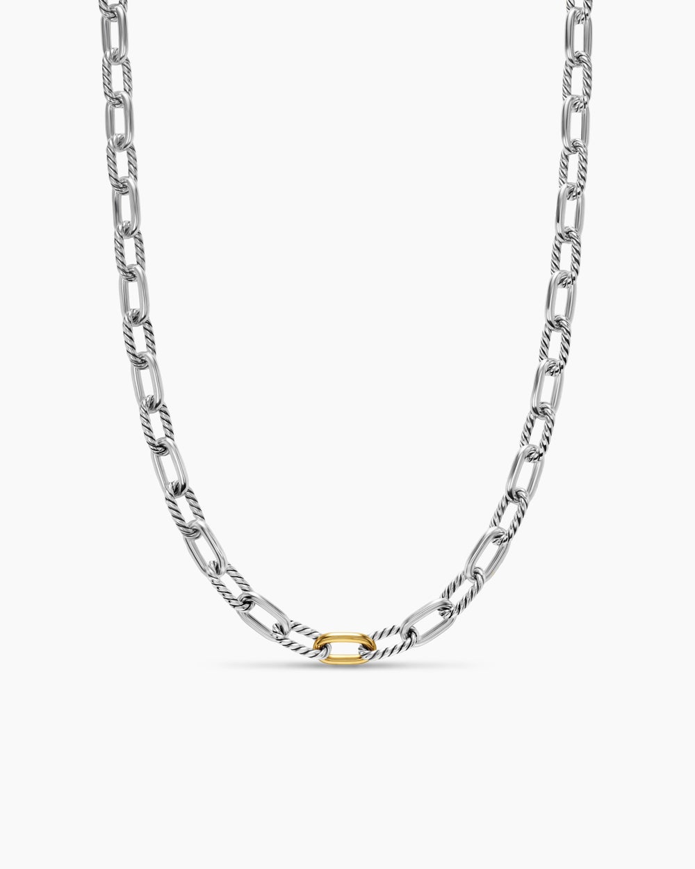 Collier chaîne DY Madison en argent sterling avec or jaune 18 carats, 8,5 mm hommes