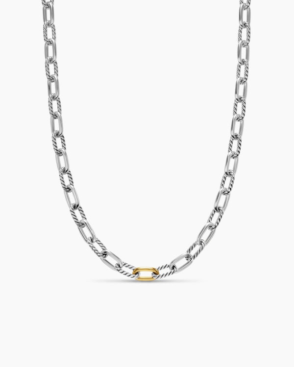 Collier chaîne DY Madison® en argent sterling avec or jaune 18 carats, 8,5 mm