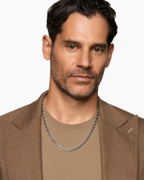 Mens Streamline Link Necklace in Sterling Silver, 5.5mm