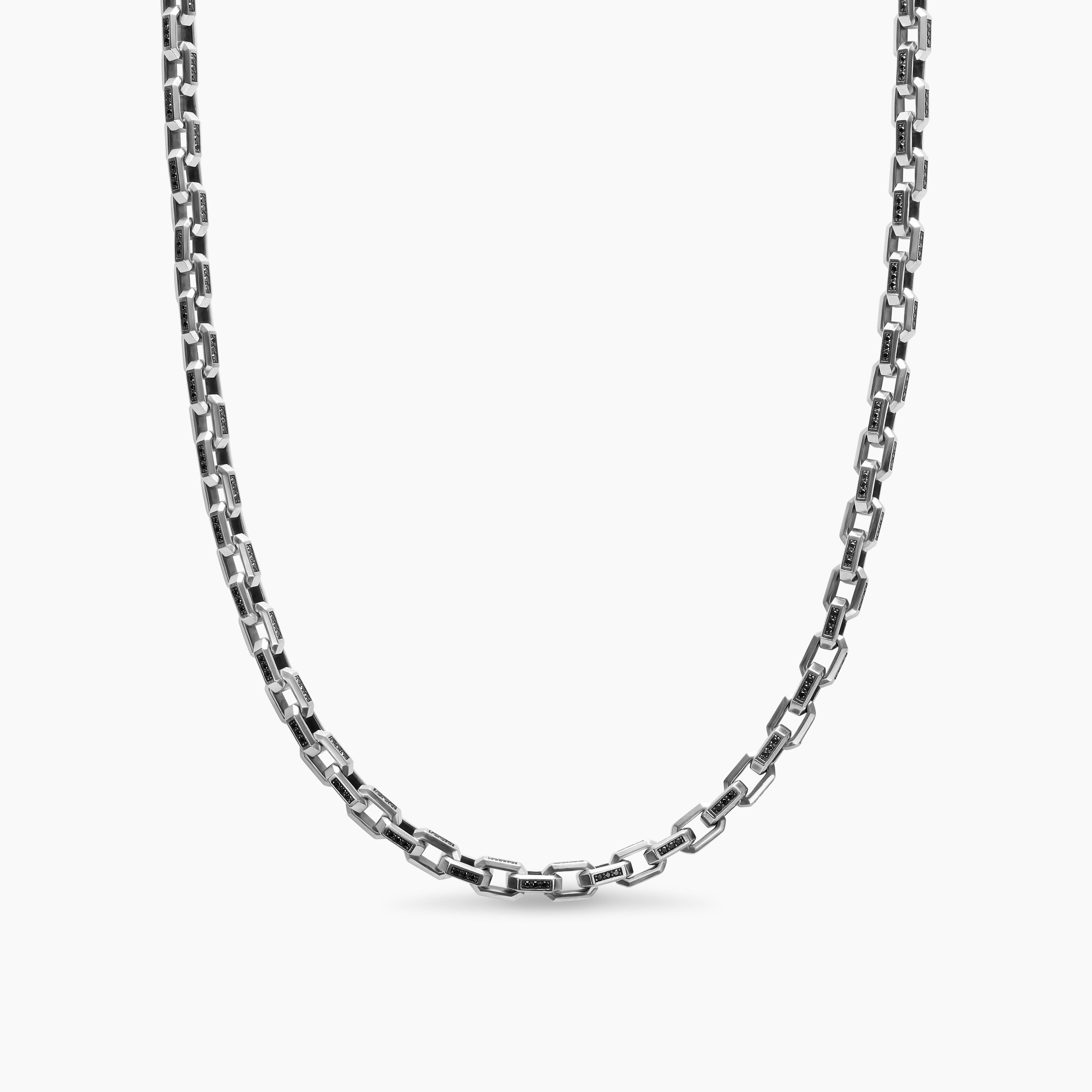 Mens Streamline Link Necklace in Sterling Silver, 5.5mm