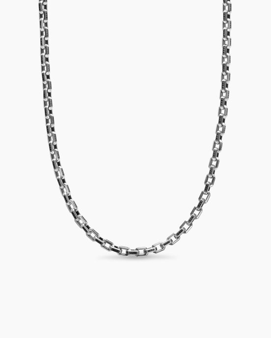 Streamline® Link Necklace in Sterling Silver with Black Diamonds, 5.5mm