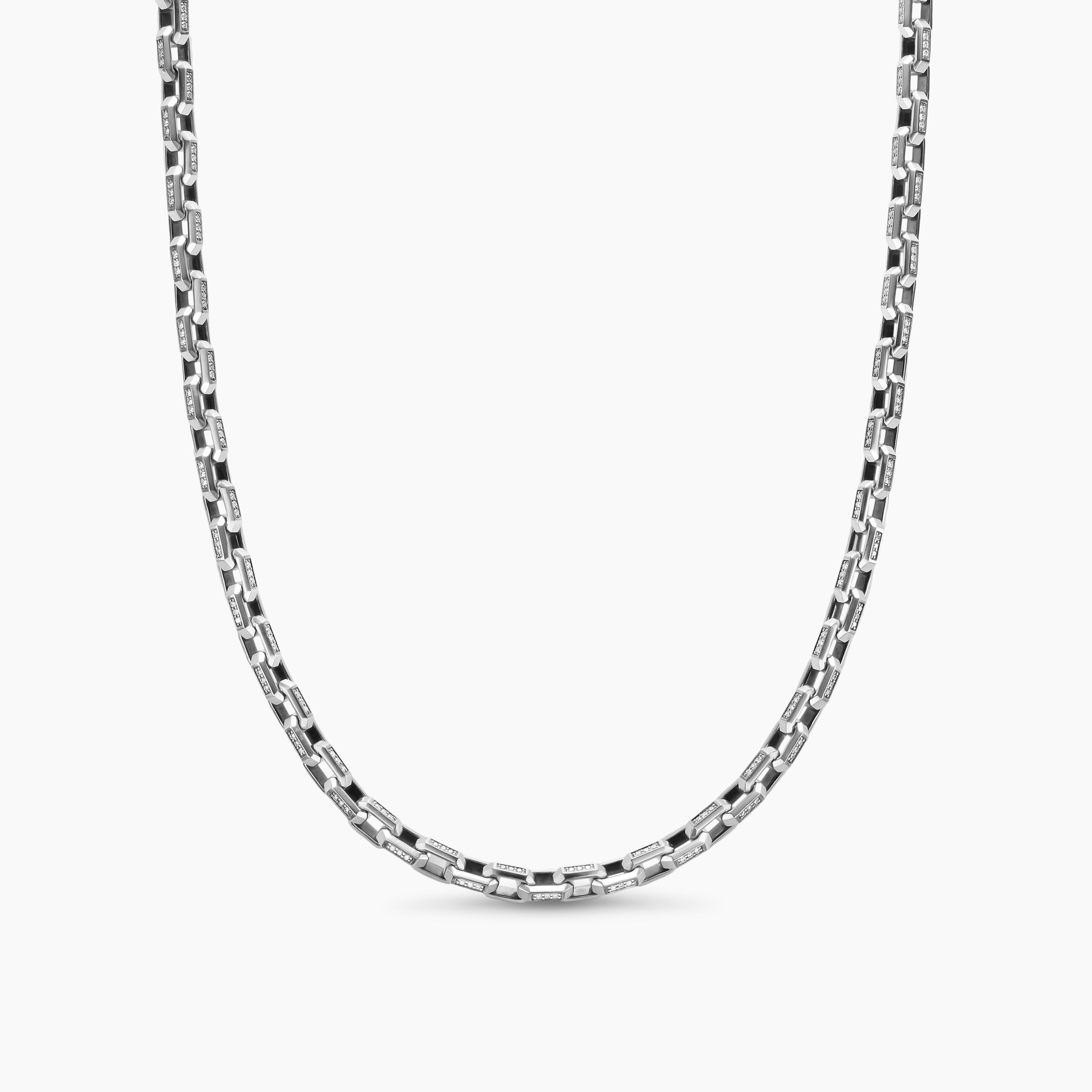 Collier &agrave; maillons Streamline&reg; en argent massif avec diamants, 5,5 mm homme 