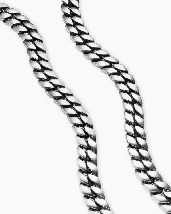 Curb Chain Necklace in Sterling Silver, 18mm