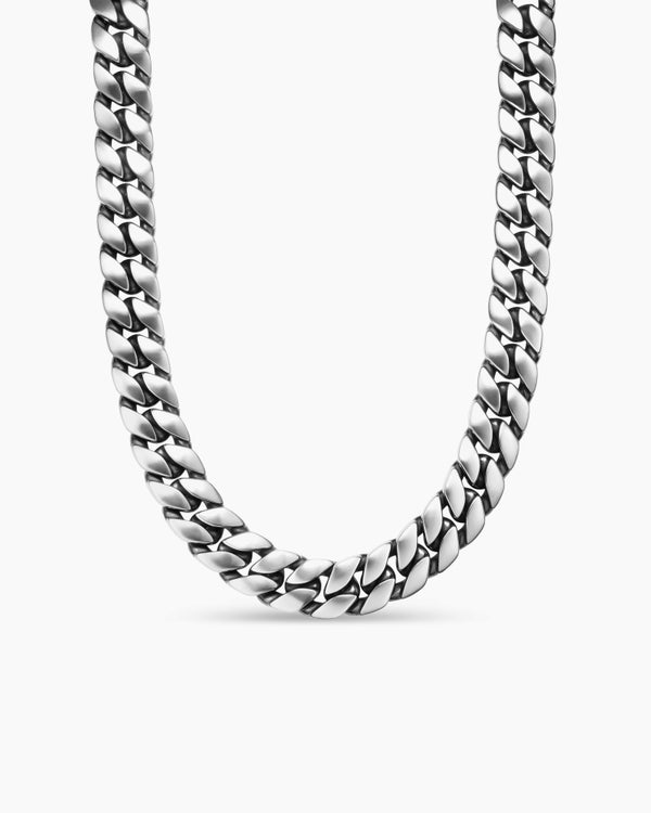 Curb Chain Necklace in Sterling Silver, 18mm