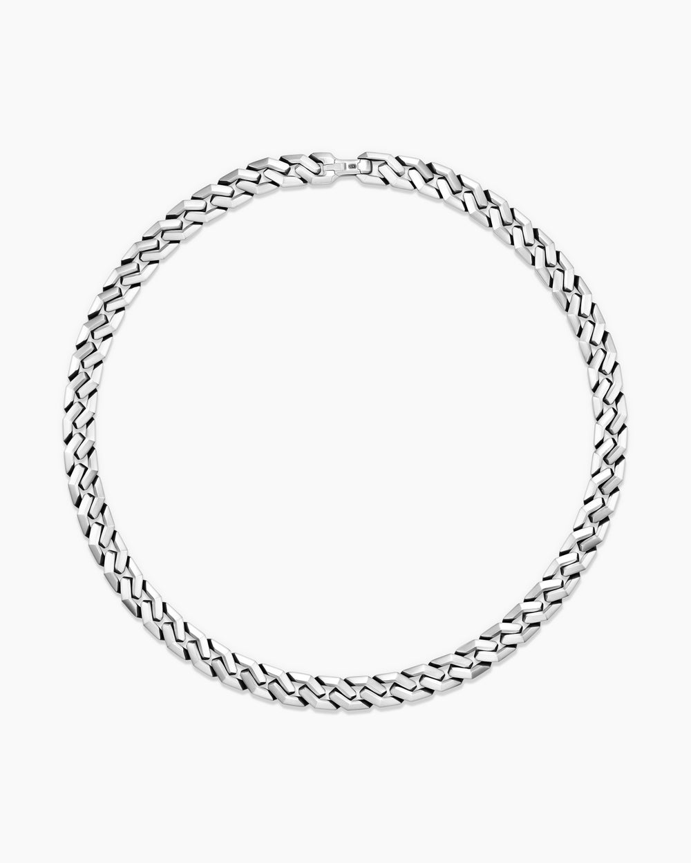 Collier Curb Chain à maillons angulaires en argent massif, 11 mm homme