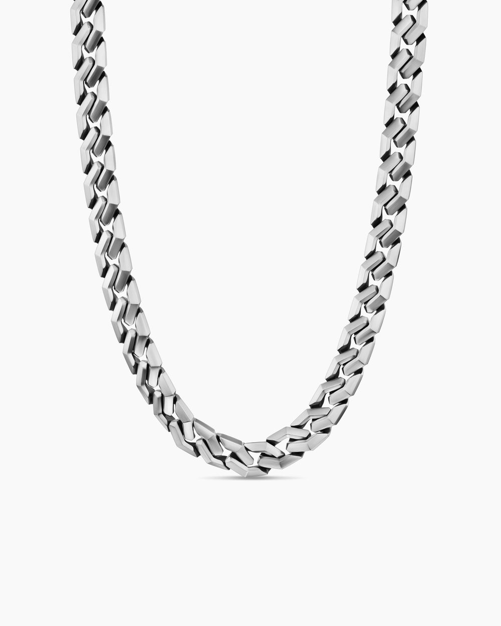 Collier Curb Chain à maillons angulaires en argent massif, 11 mm homme