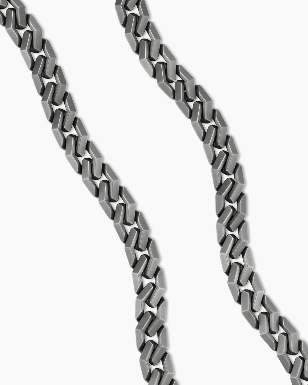 Collier Curb Chain à maillons angulaires en titane anthracite, 11 mm homme