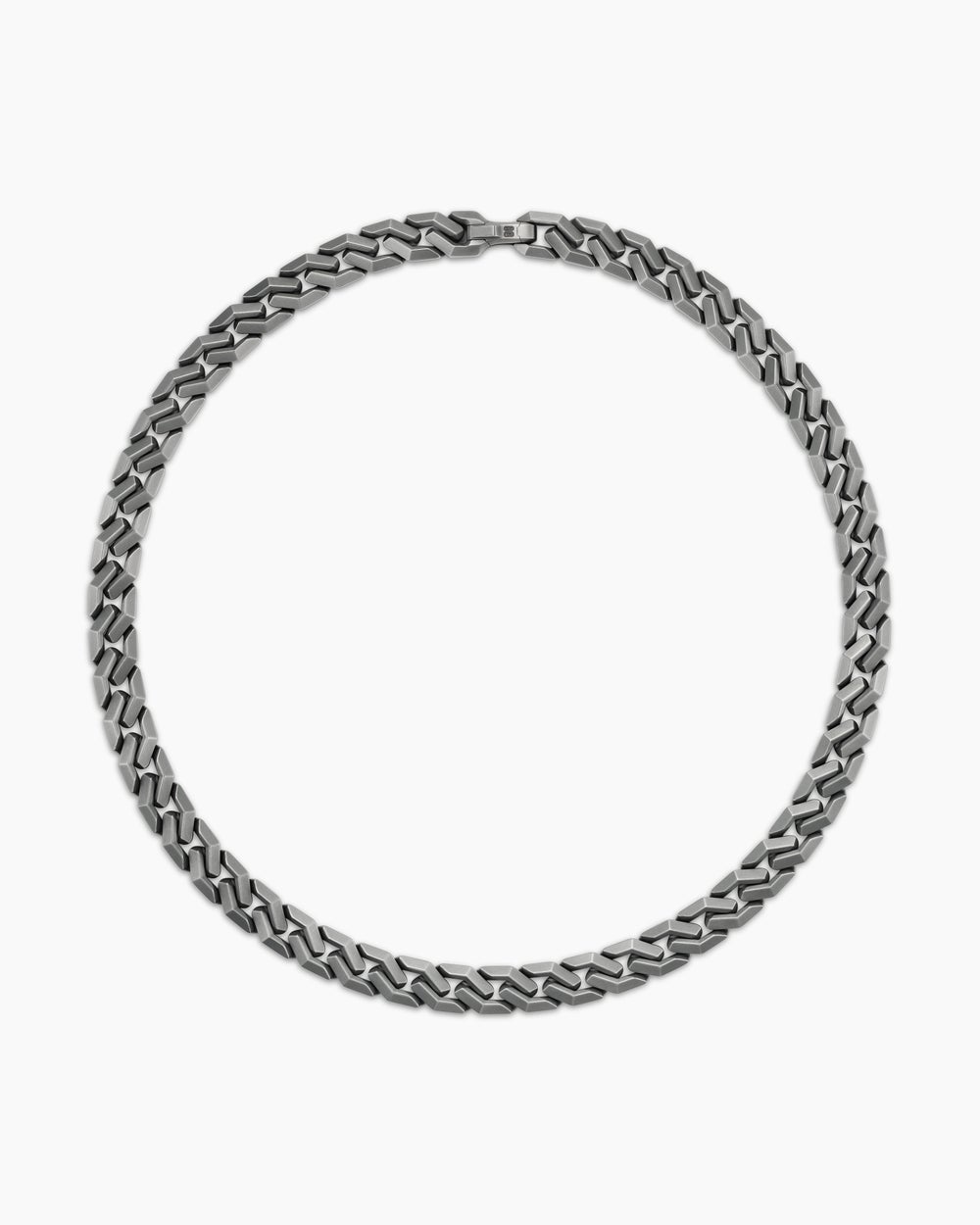 Collier Curb Chain à maillons angulaires en titane anthracite, 11 mm homme
