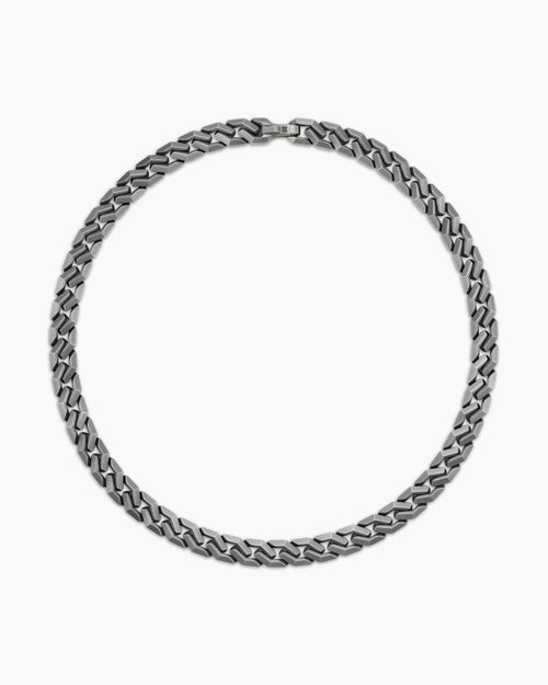 Mens Curb Chain Angular Link Necklace in Anthracite Titanium, 11.5mm