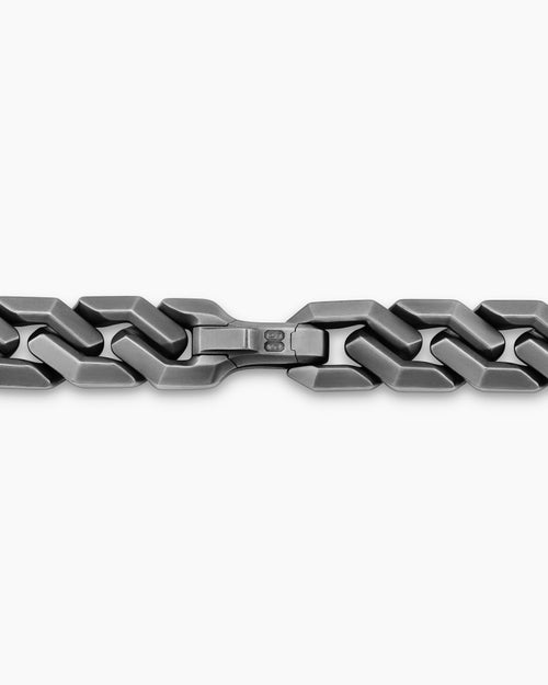 Mens Curb Chain Angular Link Necklace in Anthracite Titanium, 11.5mm