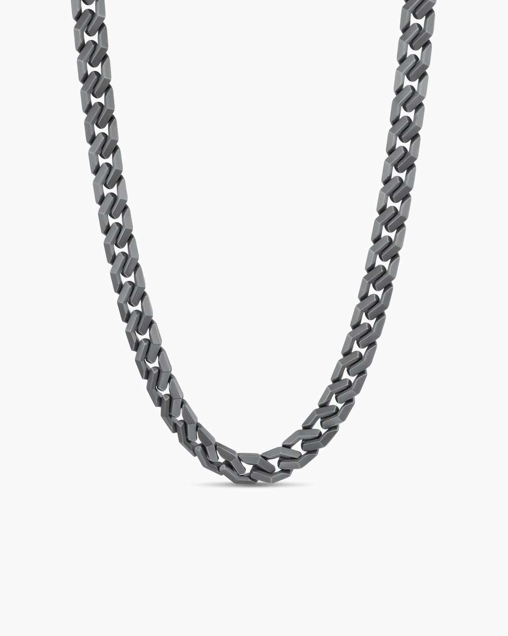 Collier Curb Chain à maillons angulaires en titane anthracite, 11 mm homme