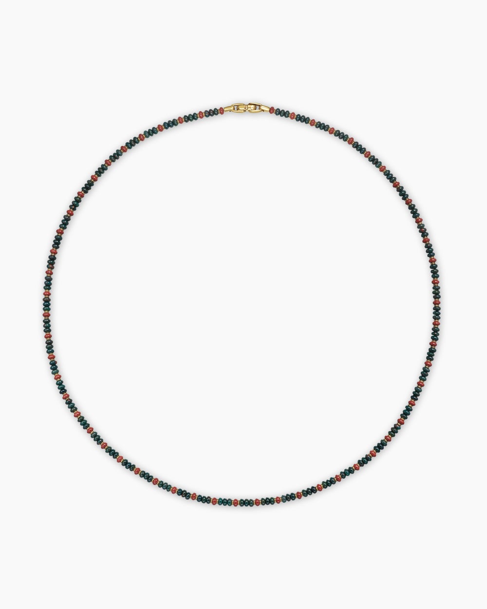 Collier Spiritual Beads en or jaune 18 carats avec bloodstone et jaspe rouge, 4 mm homme