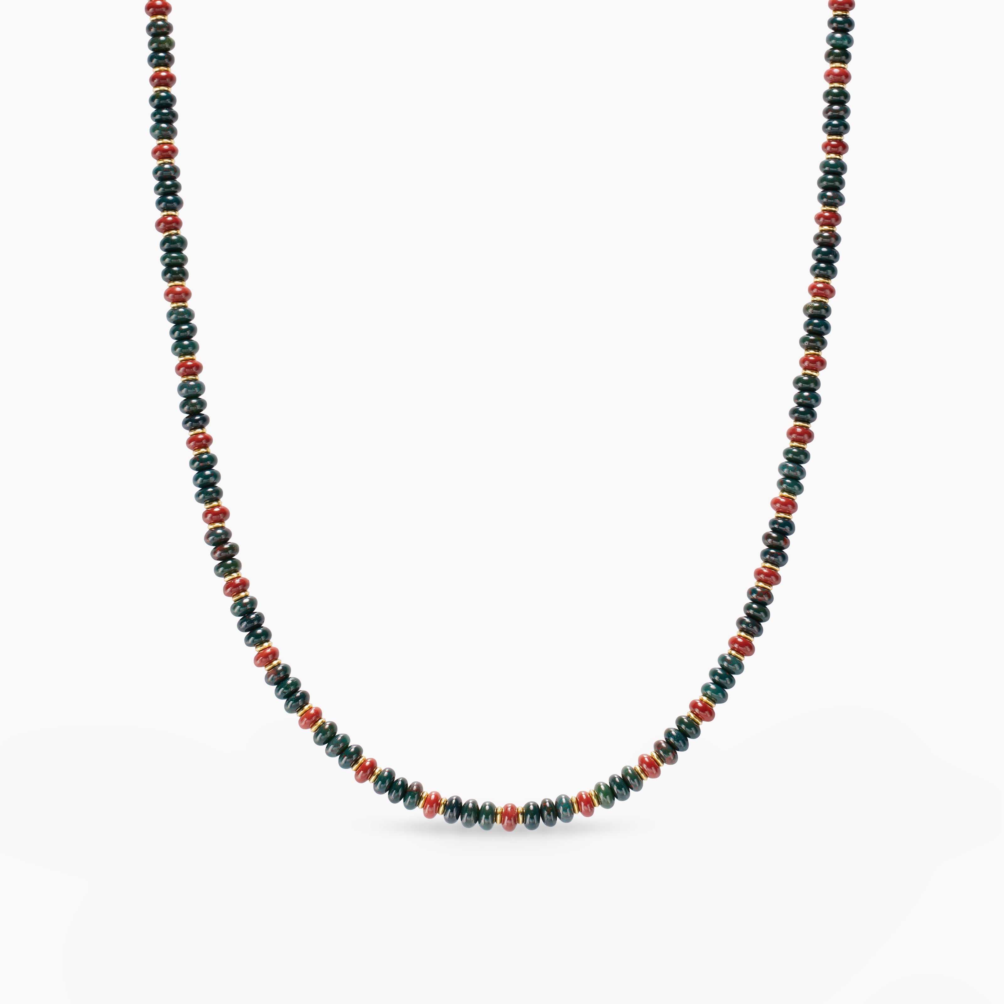 Mens Spiritual Beads Necklace in 18K Yellow Gold, 4mm