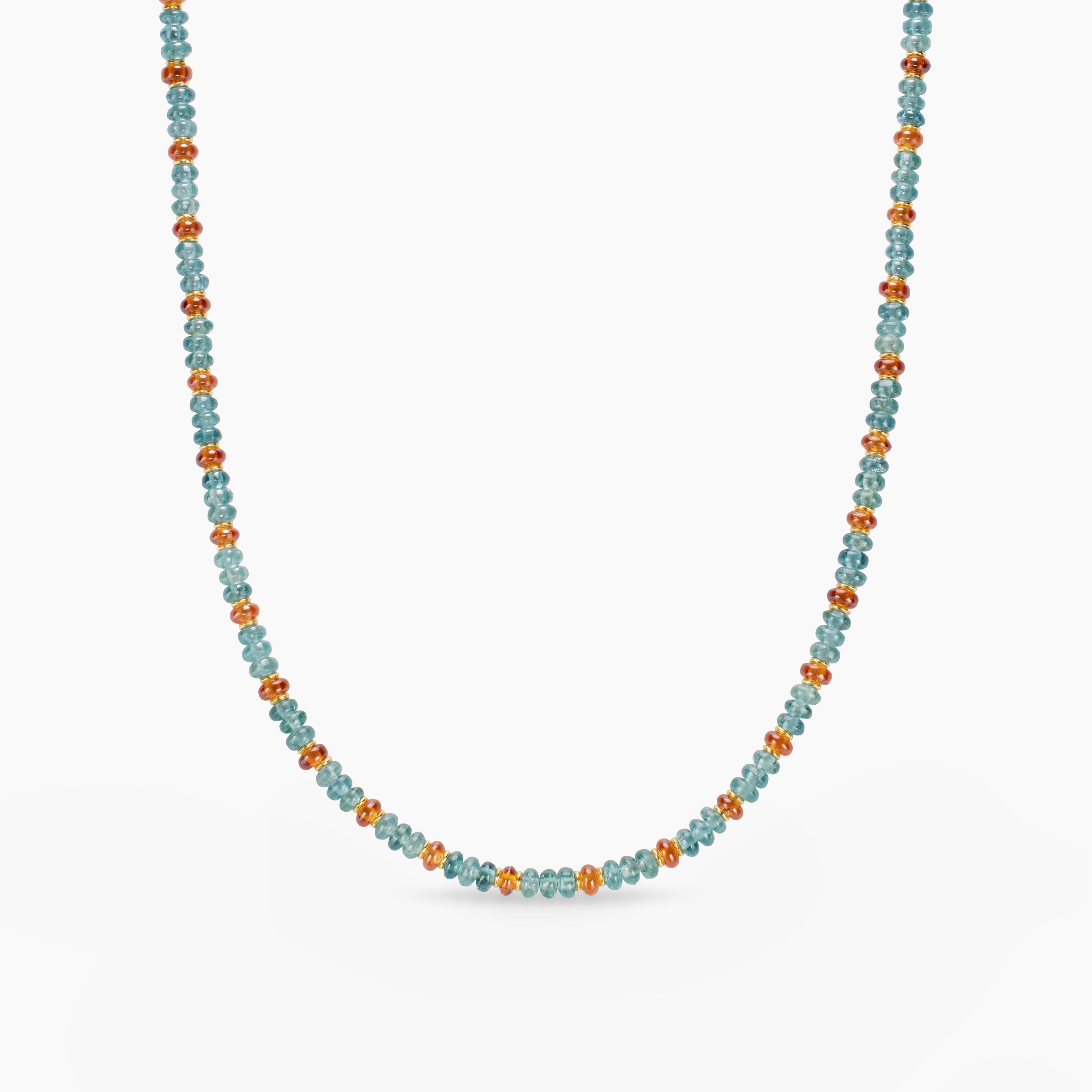 Mens Spiritual Beads Necklace in 18K Yellow Gold, 4mm