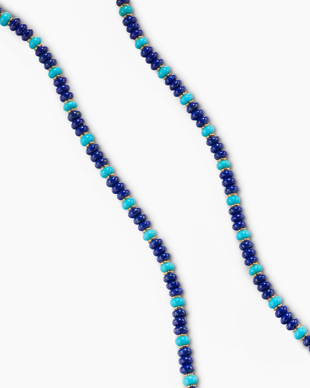 Collier Spiritual Beads en or jaune 18 carats avec lapis-lazuli et turquoise, 4 mm hommes