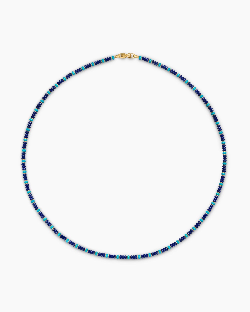 Collier Spiritual Beads en or jaune 18 carats avec lapis-lazuli et turquoise, 4 mm hommes