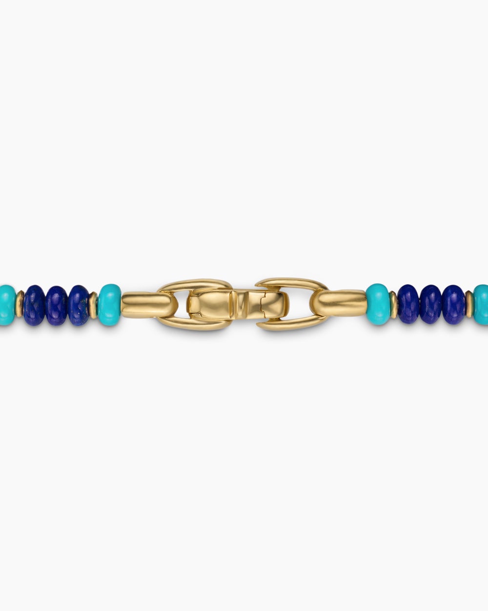 Collier Spiritual Beads en or jaune 18 carats avec lapis-lazuli et turquoise, 4 mm hommes