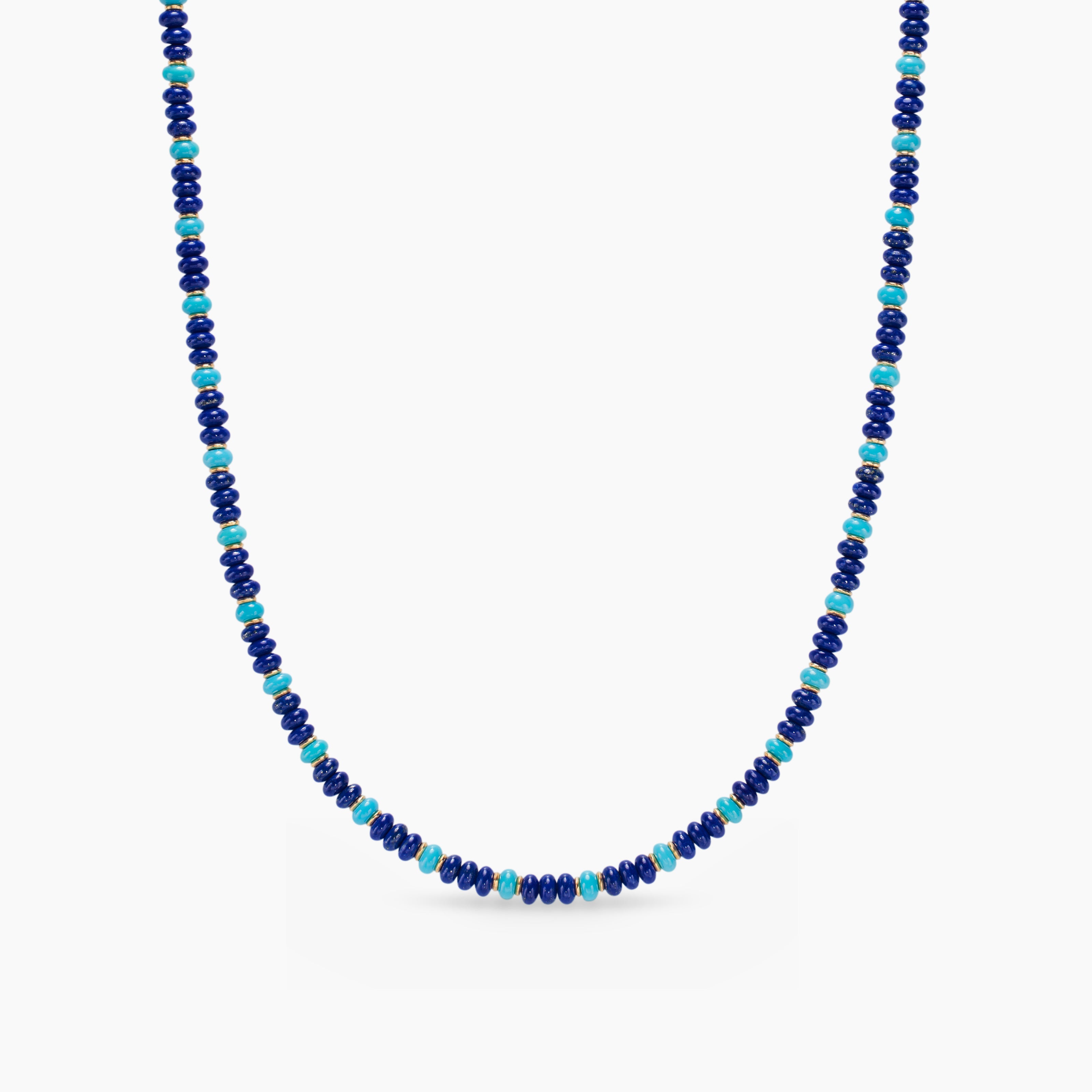 Mens Spiritual Beads Necklace in 18K Yellow Gold, 4mm