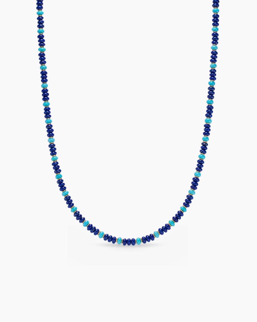 Collier Spiritual Beads en or jaune 18 carats avec lapis-lazuli et turquoise, 4 mm hommes
