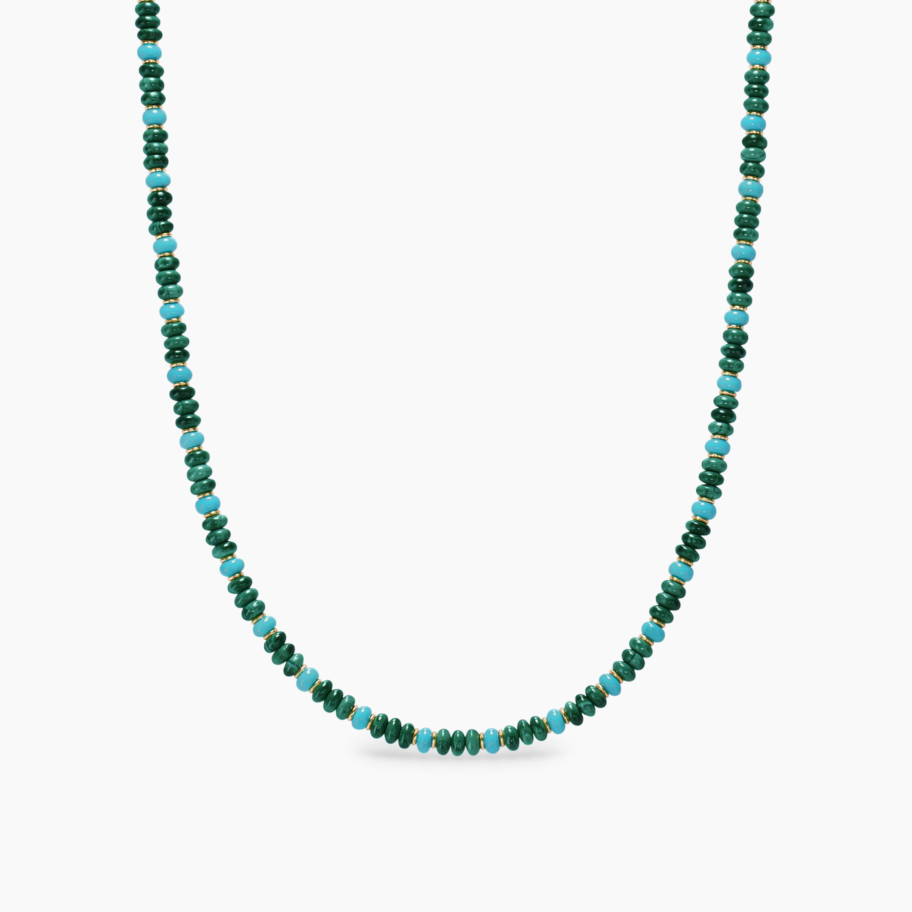 Mens Spiritual Beads Necklace in 18K Yellow Gold, 4mm
