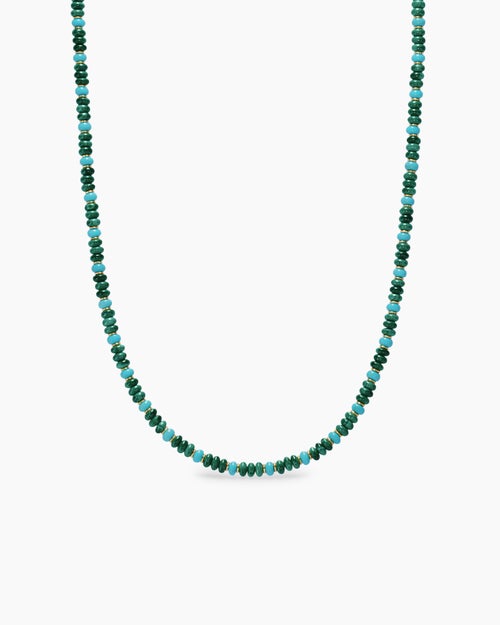 Mens Spiritual Beads Necklace in 18K Yellow Gold, 4mm