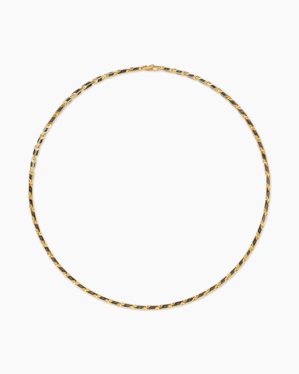 Streamline® Faceted Chain Necklace in 18K Yellow Gold with Forged Carbon, 4.3mm
