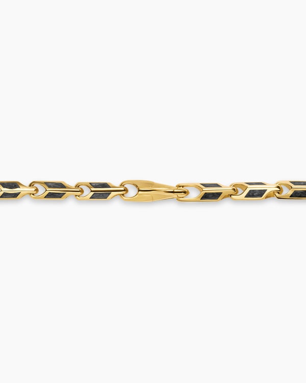 Streamline® Faceted Chain Necklace in 18K Yellow Gold with Forged Carbon, 4.3mm