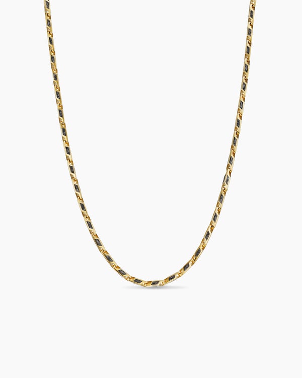 Streamline® Faceted Chain Necklace in 18K Yellow Gold with Forged Carbon, 4.3mm