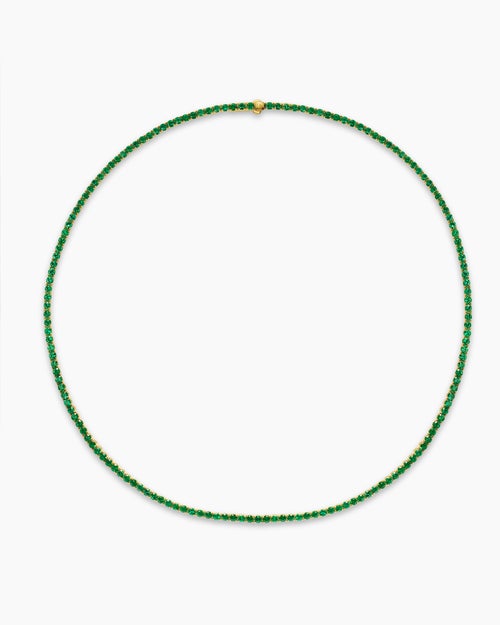 Mens Tennis Necklace in 18K Yellow Gold, 3mm