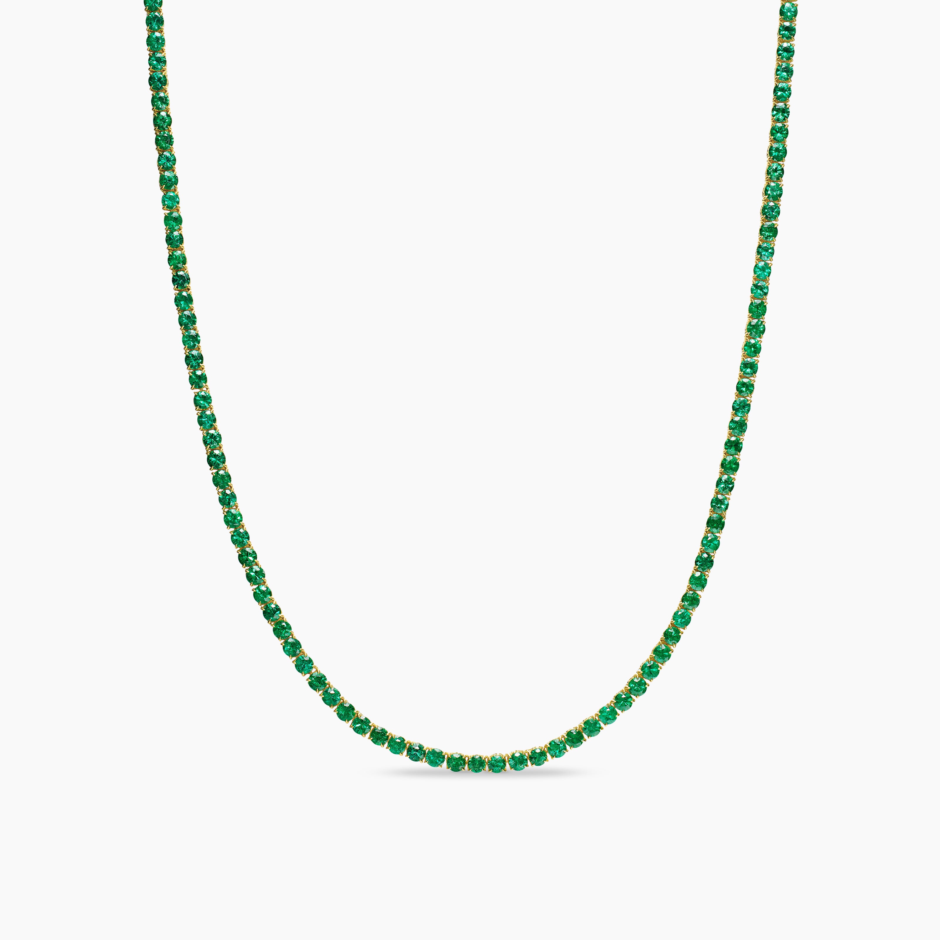 Mens Tennis Necklace in 18K Yellow Gold, 3mm