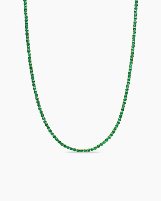 Tennis Necklace in 18K Yellow Gold, 3mm