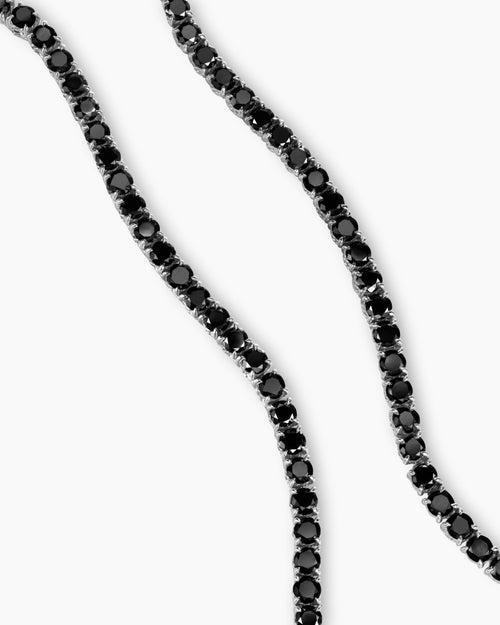 Mens Tennis Necklace in 18K White Gold, 3mm